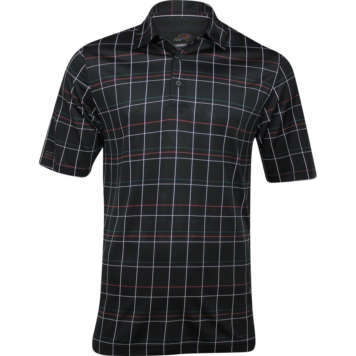 Mens Greg Norman Windowpane Short Sleeve Golf Polo Shirts