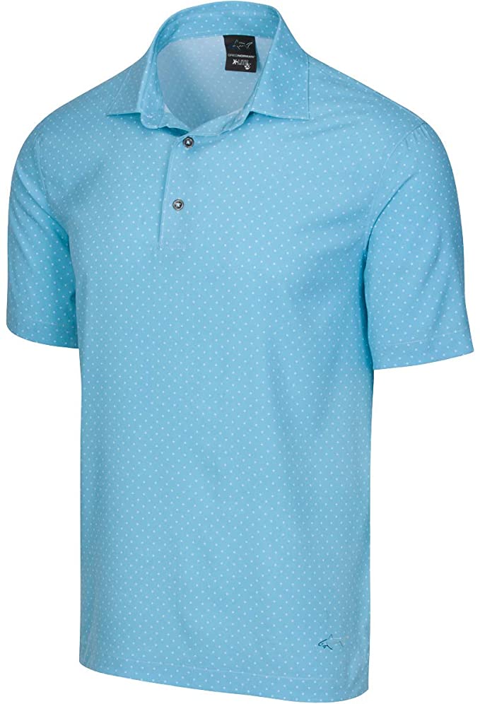 Mens Greg Norman X-Lite 50 Printed Woven Golf Polo Shirts