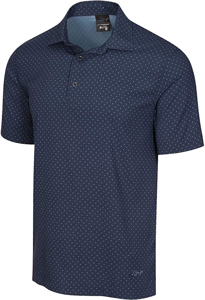Greg Norman Mens X-Lite 50 Printed Woven Golf Polo Shirts