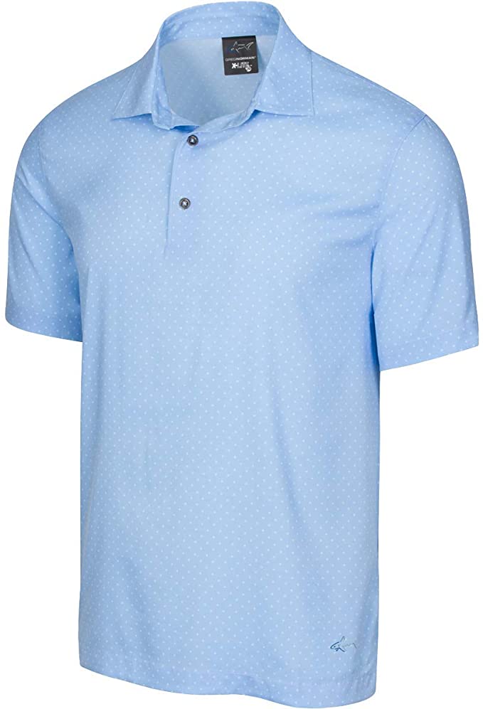 Greg Norman Mens X-Lite 50 Printed Woven Golf Polo Shirts