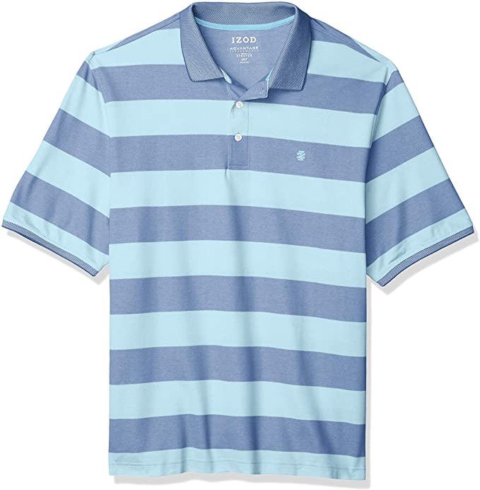 Izod Mens Advantage Feeder Stripe Golf Polo Shirts