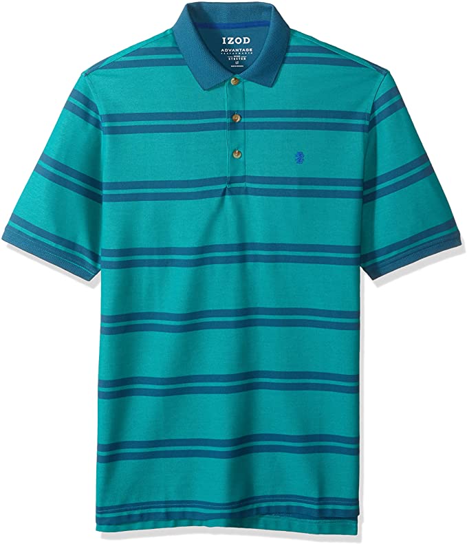 Izod Mens Advantage Feeder Stripe Golf Polo Shirts