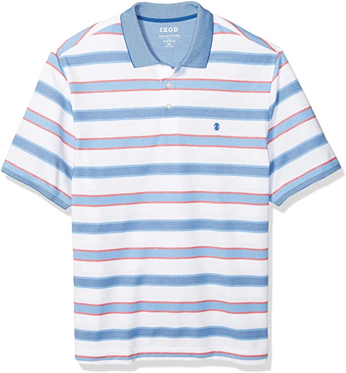 Izod Mens Advantage Feeder Stripe Golf Polo Shirts