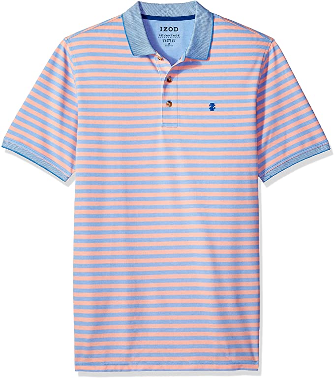 Izod Mens Advantage Feeder Stripe Golf Polo Shirts