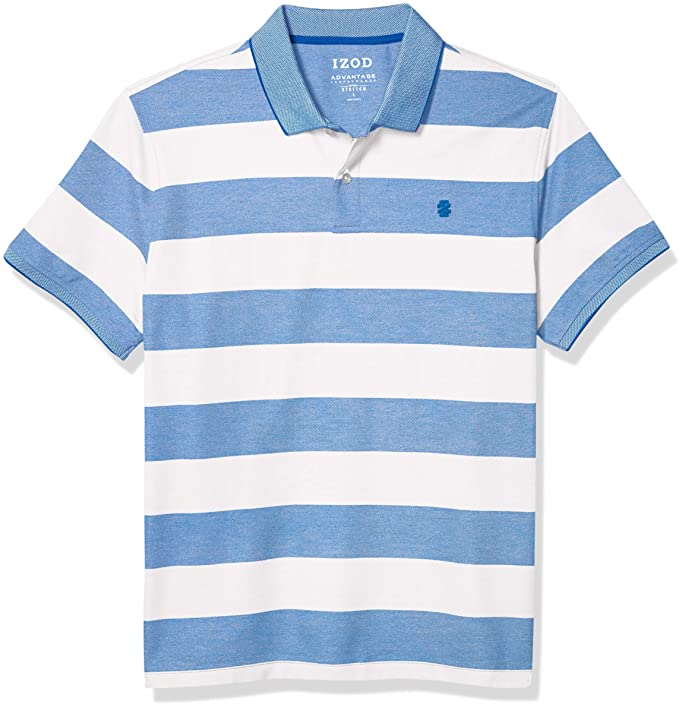 Izod Mens Advantage Performance Stripe Golf Polo Shirts