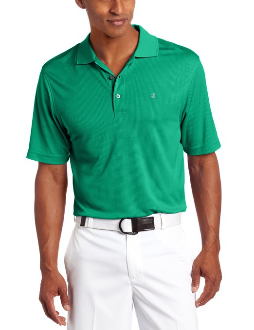 Mens Izod Basic Short Sleeve Solid Grid Golf Polo Shirts