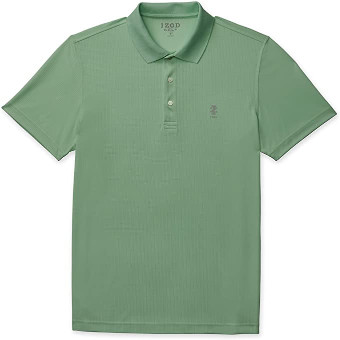 Izod Mens Champion Grid Solid Golf Polo Shirts