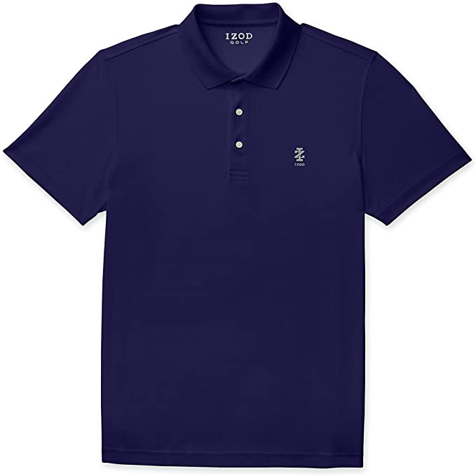 Izod Mens Champion Grid Solid Golf Polo Shirts