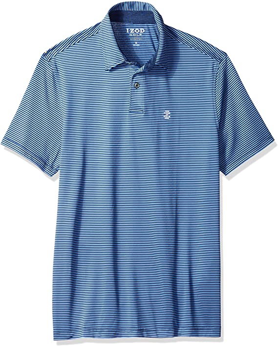 Mens Izod Performance Greenie Stripe Golf Polo Shirts