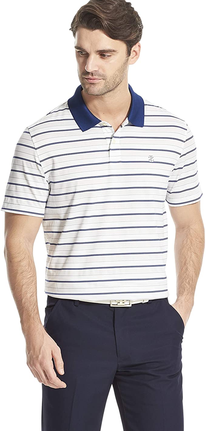 Izod Mens Prep Stripe Golf Polo Shirts