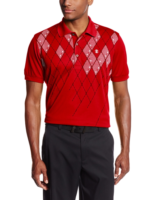 Mens Izod Short Sleeve Diamond Print Golf Polo Shirts