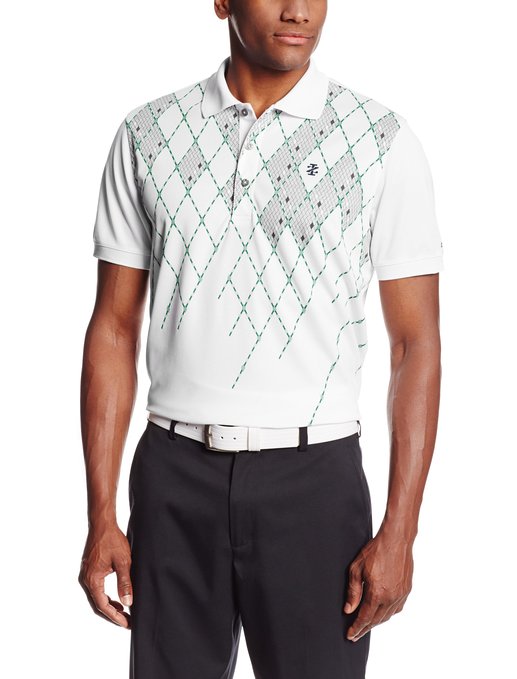 Izod Short Sleeve Diamond Print Golf Polo Shirts