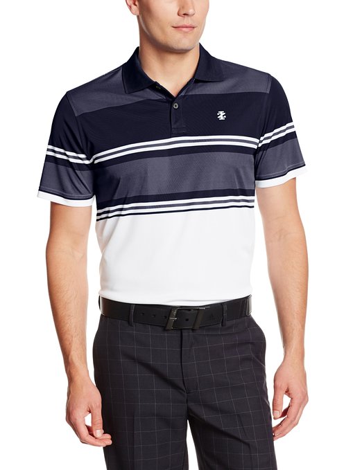 Izod Short Sleeve Engineered Oxford Stripe Golf Polo Shirts