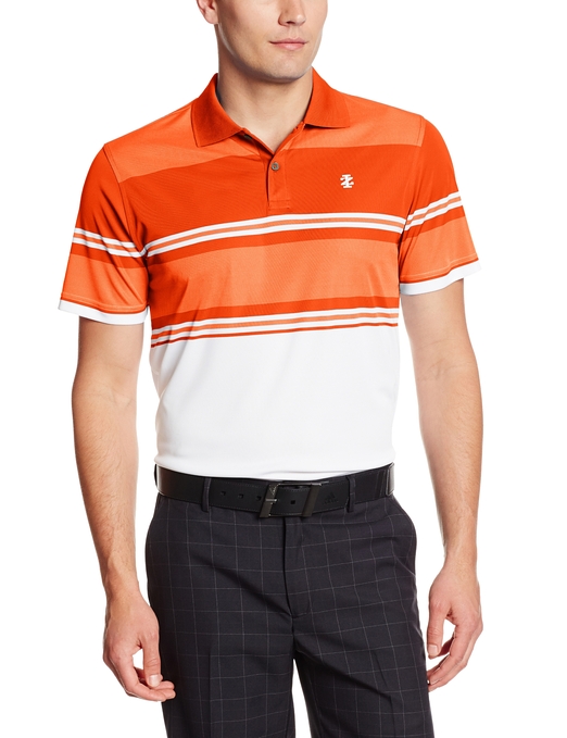 Mens Izod Short Sleeve Engineered Oxford Stripe Golf Polo Shirts