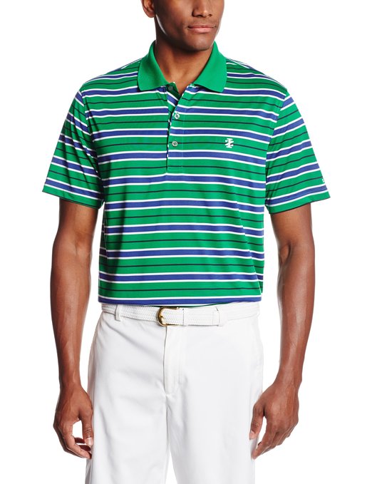 Izod Short Sleeve Feeder Multi Stripe Golf Polo Shirts