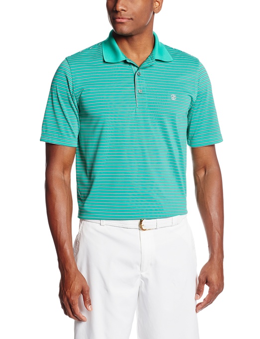 Mens Short Sleeve Feeder Stripe Golf Polo Shirts