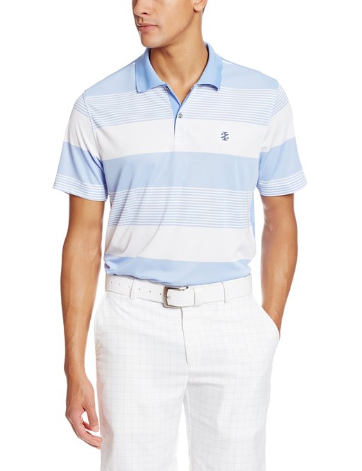 Mens Izod Short Sleeve Oxford Stripe Golf Polo Shirts