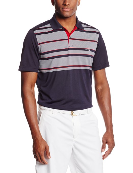 Mens Short Sleeve Pieced Stripe With Mesh Golf Polo Shirts