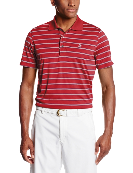Izod Short Sleeve Poly Striped Golf Polo Shirts