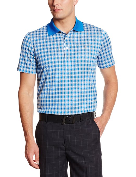 Mens Izod Short Sleeve Shadow Gingham Golf Polo Shirts