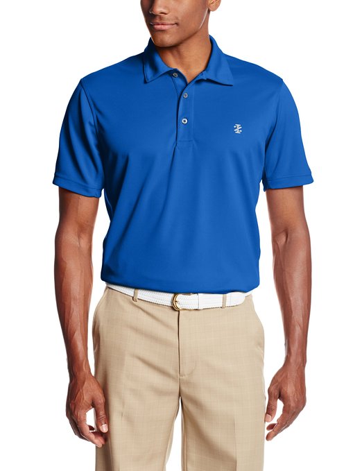 Izod Mens Short Sleeve Solid Pieced Golf Shirts