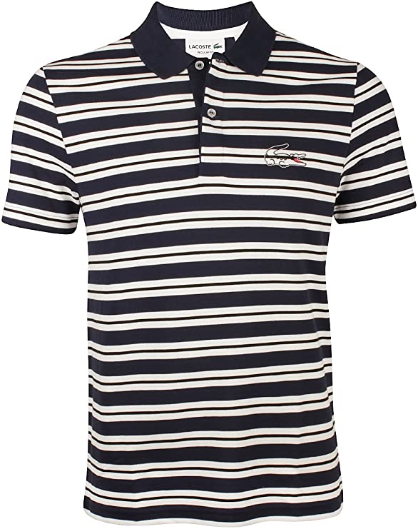 Mens Lacoste Seg 1 Stripe Pique Golf Polo Shirts