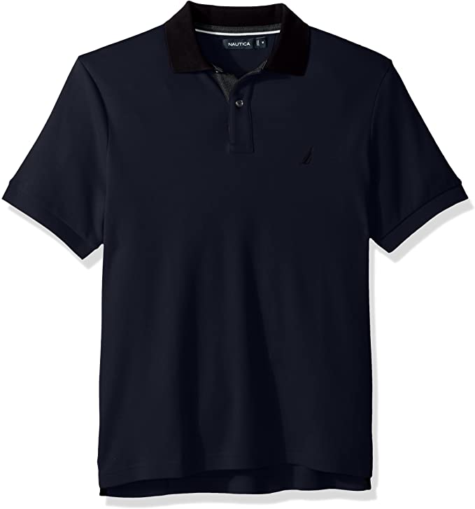 Nautica Mens Classic Fit Contrast Trim Golf Polo Shirts