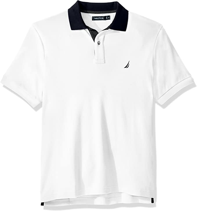 Nautica Mens Classic Fit Contrast Trim Golf Polo Shirts