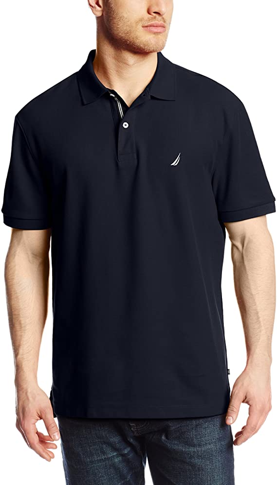 Nautica Mens Classic Solid Golf Polo Shirts