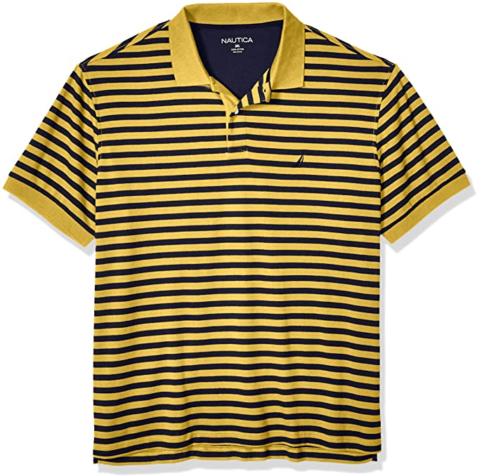 Mens Nautica Cotton Stripe Soft Golf Polo Shirts