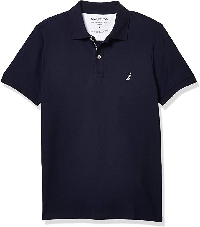 Mens Nautica Slim Fit Solid Golf Polo Shirts