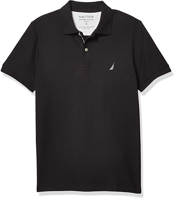 Nautica Mens Slim Fit Solid Golf Polo Shirts