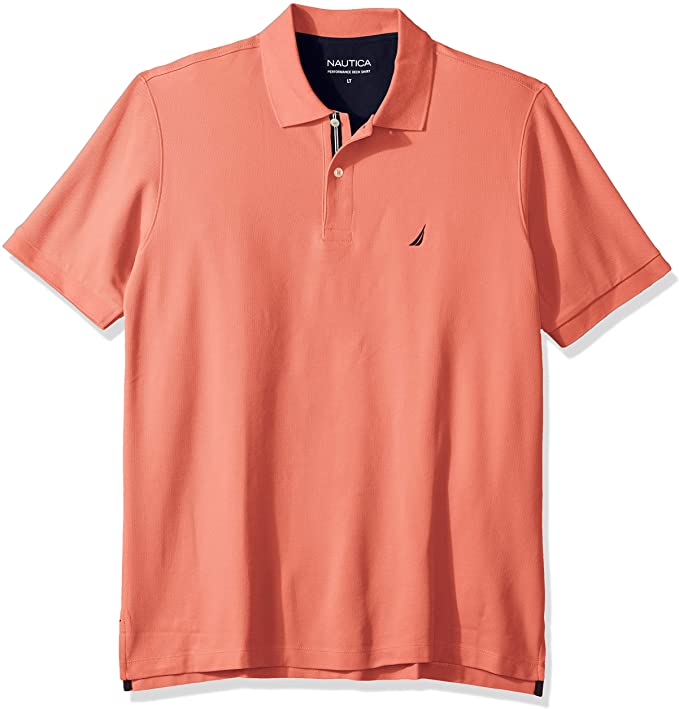 Nautica Mens Solid Performance Deck Golf Polo Shirts