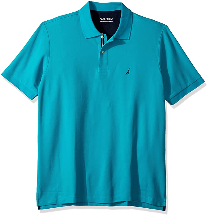 Nautica Mens Solid Performance Deck Golf Polo Shirts