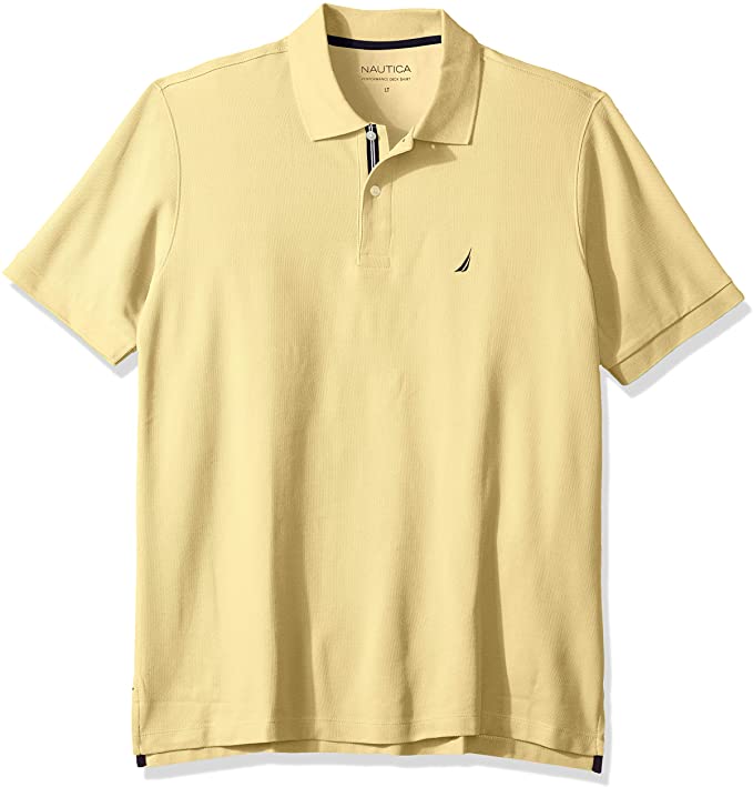 Nautica Mens Solid Performance Deck Golf Polo Shirts