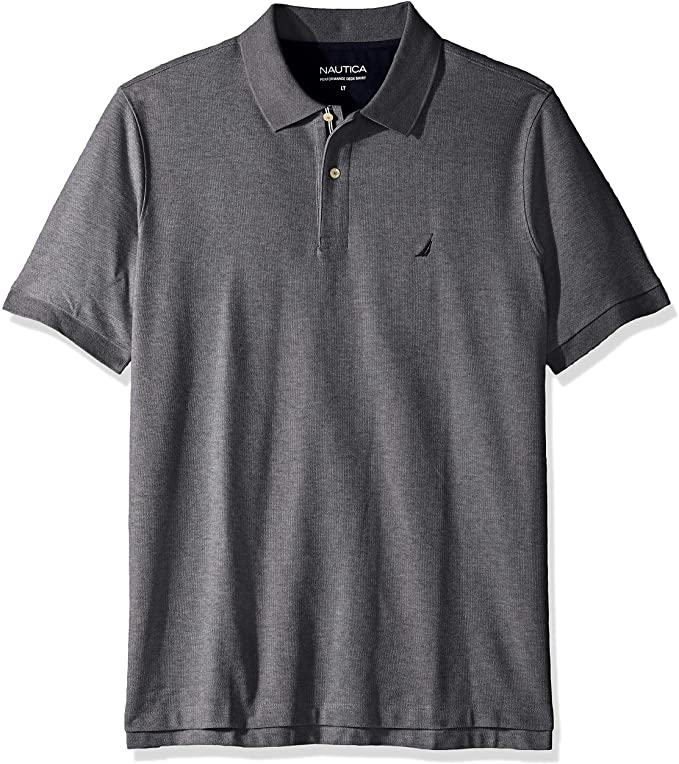 Nautica Mens Solid Performance Deck Golf Polo Shirts