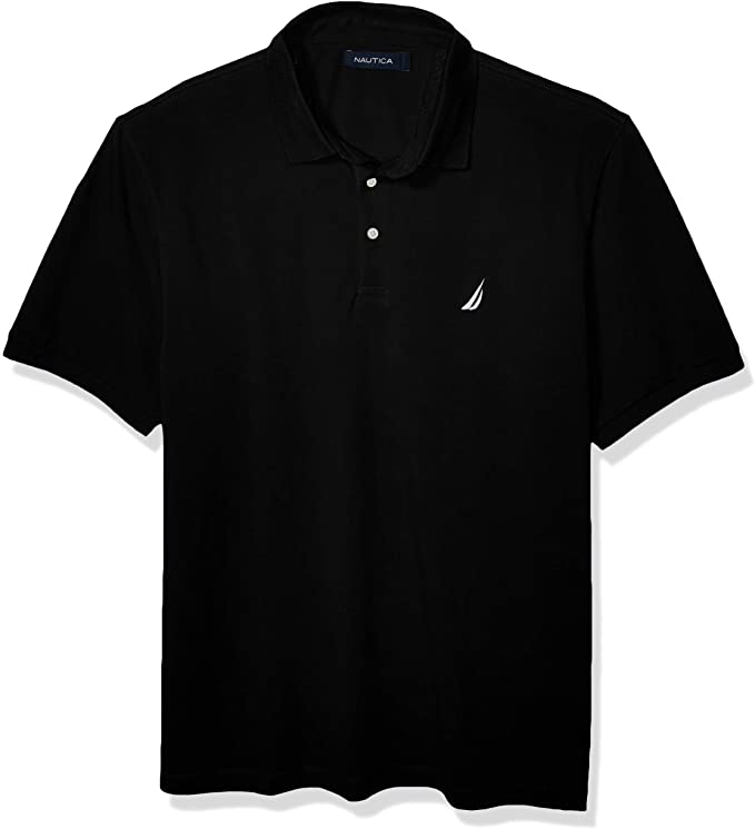 Mens Nautica Solid Stretch Cotton Pique Golf Polo Shirts
