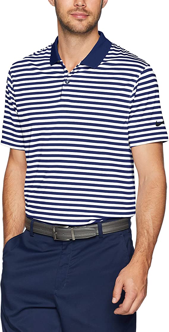 Nike Mens Dry Victory Stripe Golf Polo Shirts