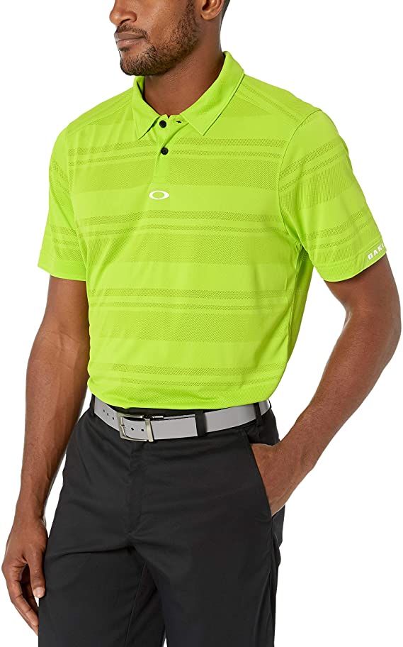 Mens Oakley Aero Stripe Jacquard Golf Polo Shirts