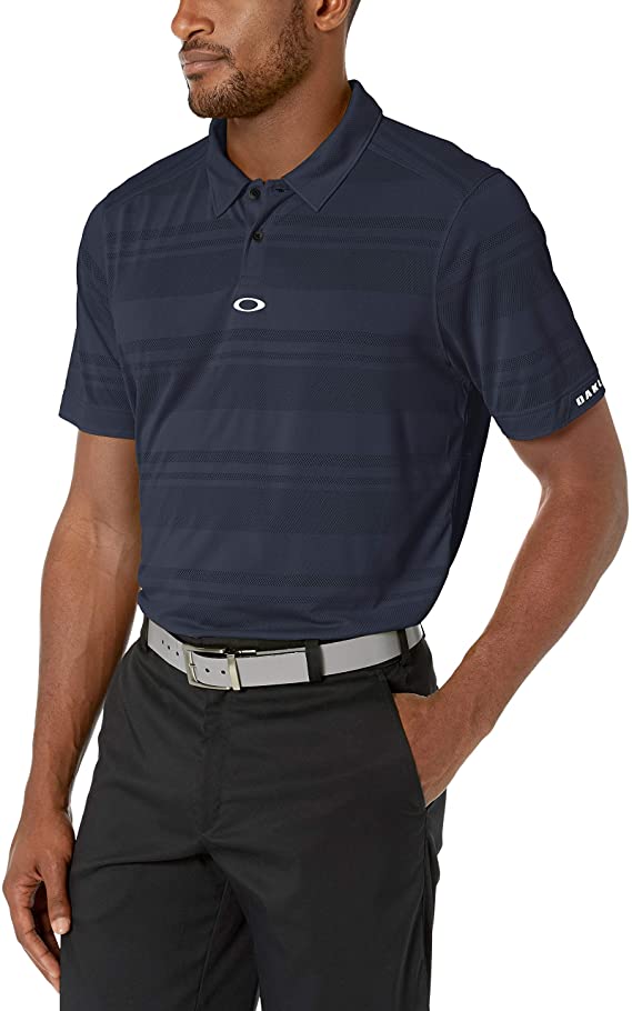 Oakley Mens Aero Stripe Jacquard Golf Polo Shirts