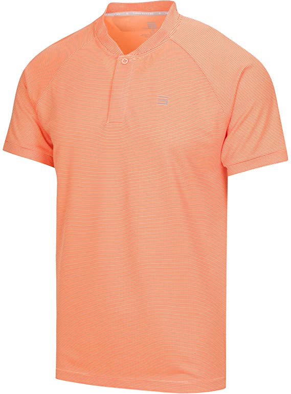 Three Sixty Six Mens Collarless Golf Polo Shirts