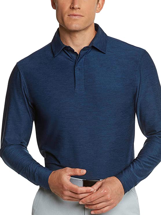 Three Sixty Six Mens Long Sleeve Dry Fit Golf Polo Shirts