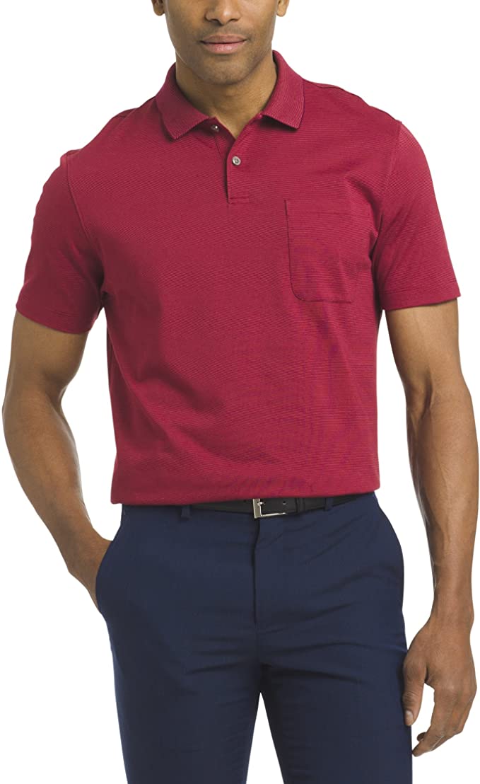 Mens Van Heusen Jacquard Stripe Golf Polo Shirts