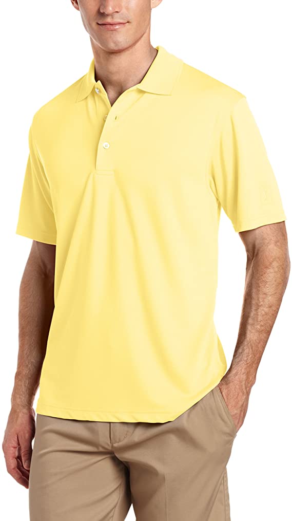 Mens PGA Tour Airflux Short Sleeve Solid Golf Polo Shirts