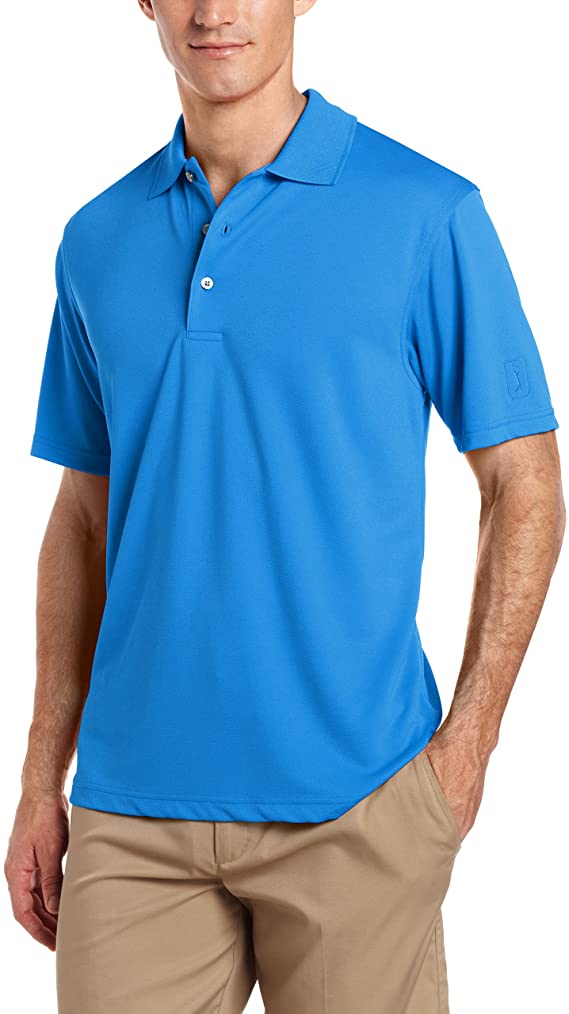 PGA Tour Mens Airflux Short Sleeve Solid Golf Polo Shirts