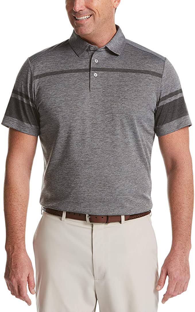 PGA Tour Mens Chest Print Golf Polo Shirts