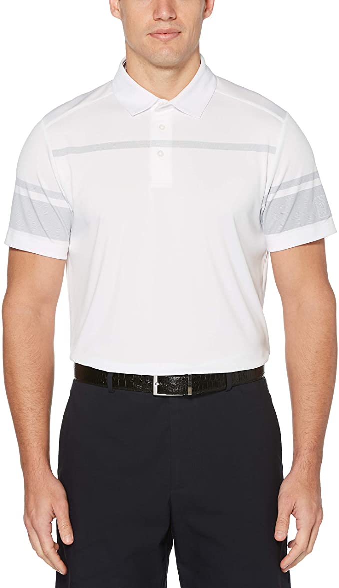 PGA Tour Mens Chest Print Golf Polo Shirts