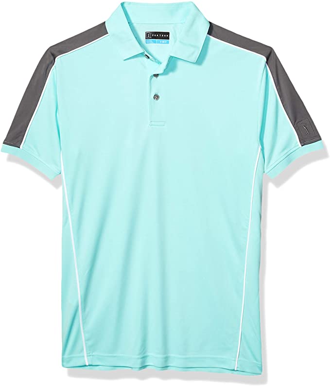 PGA Tour Mens Color Block Golf Polo Shirts