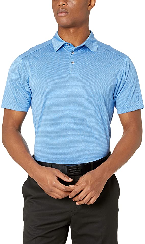 PGA Tour Mens Fine Line Yarn Dyed Golf Polo Shirts