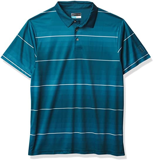 PGA Tour Mens Gradient Stripe Printed Golf Polo Shirts